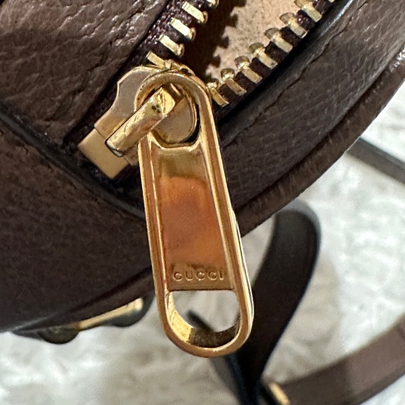 GG Supreme Monogram Web Mini Ophidia Round Backpack Brown - Picture 6 of 9